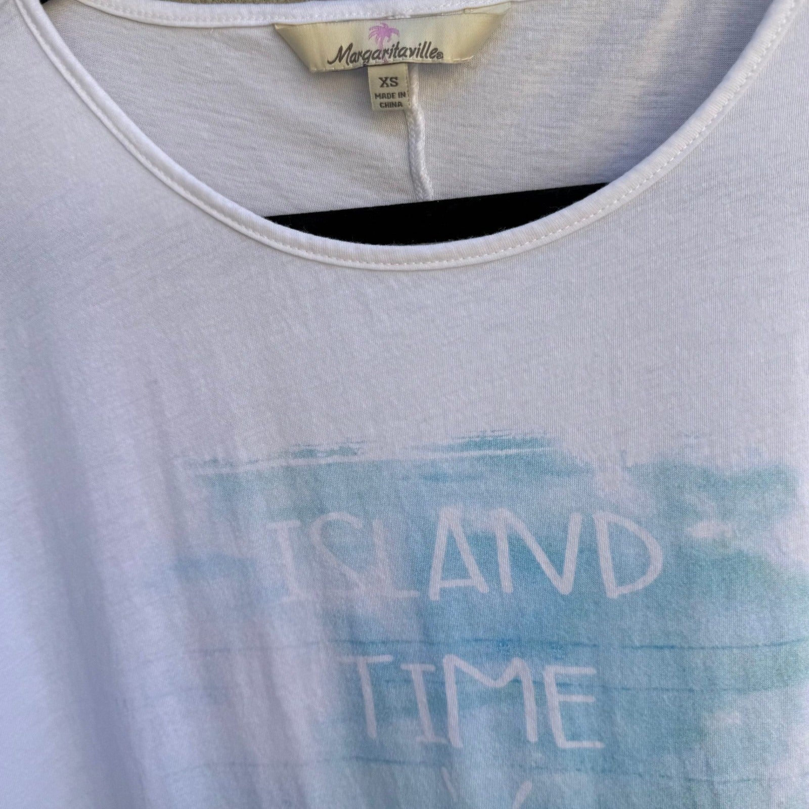 Margaritaville Island Time State of Mind Graphic T-Shirt White XS Relaxed Fit