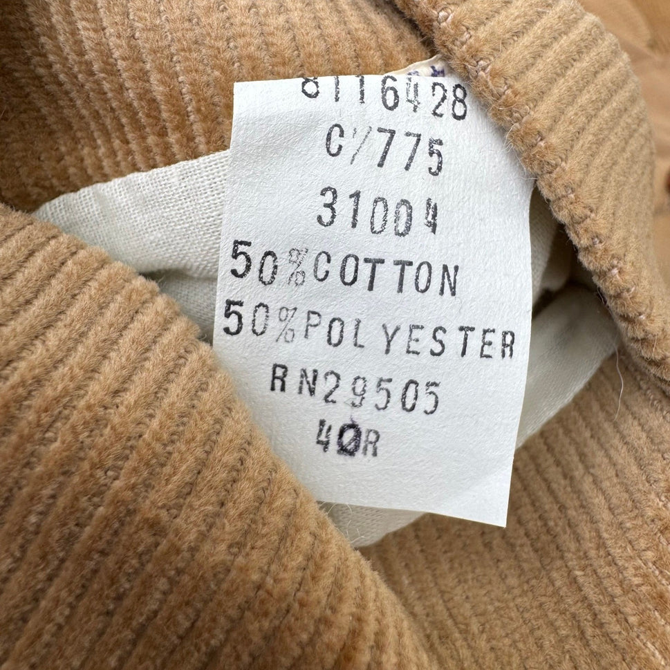 Sears The Corduroy Collection Vintage Tan Waistcoat Vest Mens 40R Leather Button