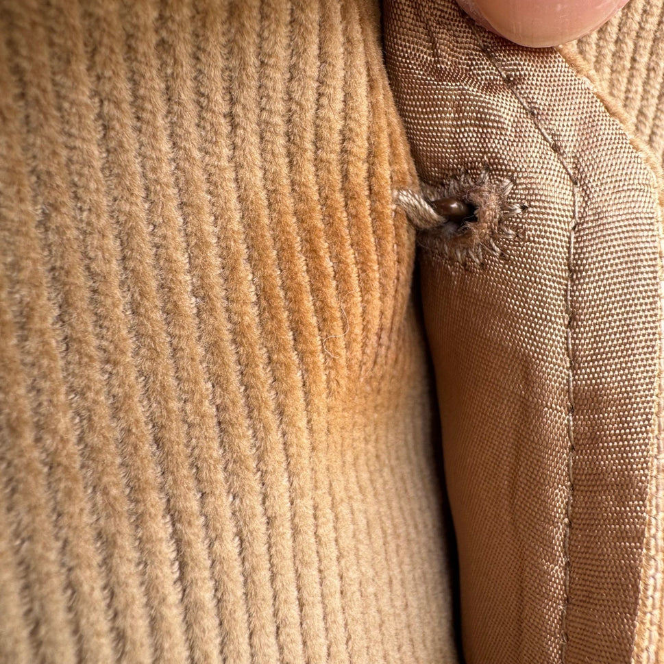 Sears The Corduroy Collection Vintage Tan Waistcoat Vest Mens 40R Leather Button