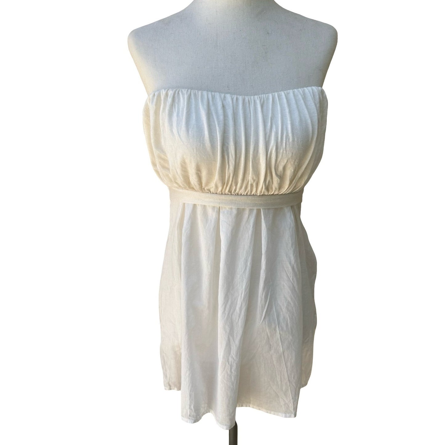 Miss Me Y2K Coquette Fairycore Boho Strapless Empire Waist Ruched Shimmer Top S