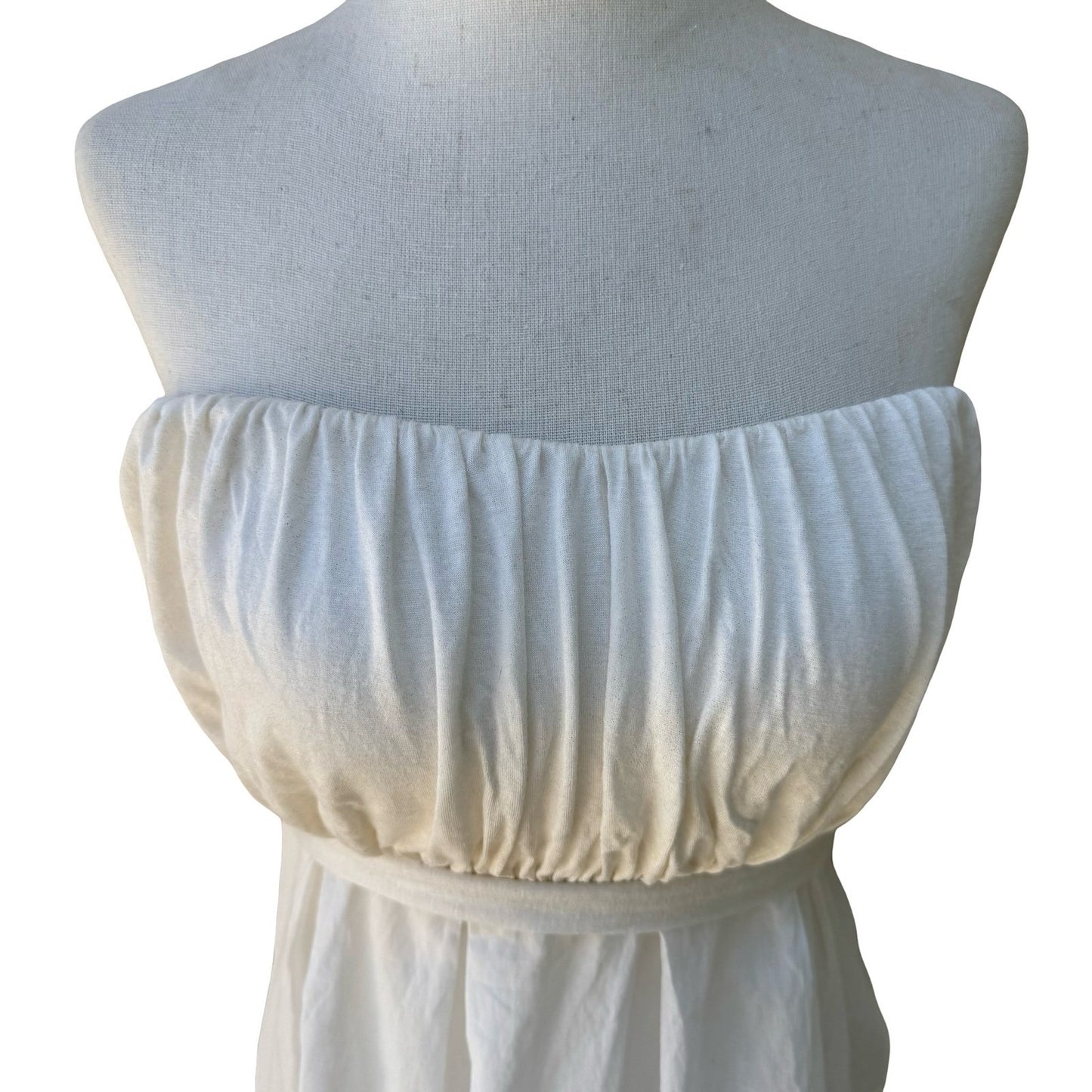 Miss Me Y2K Coquette Fairycore Boho Strapless Empire Waist Ruched Shimmer Top S
