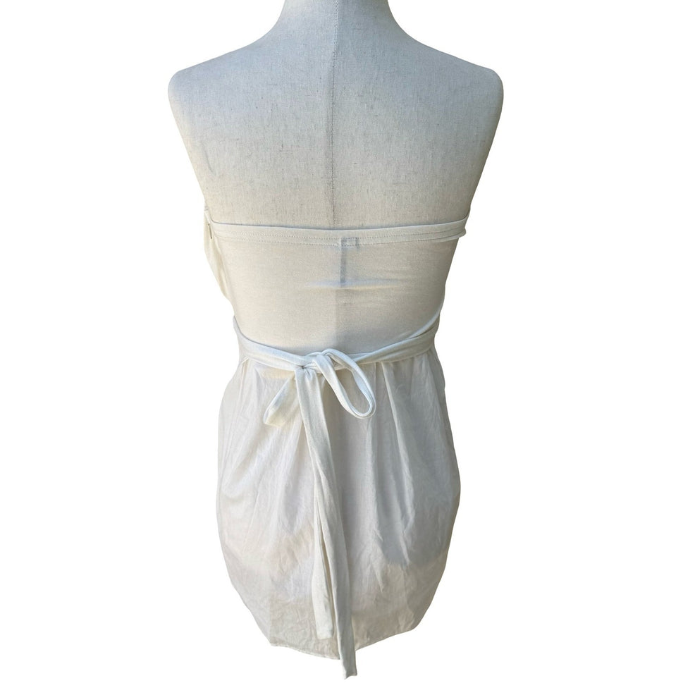 Miss Me Y2K Coquette Fairycore Boho Strapless Empire Waist Ruched Shimmer Top S