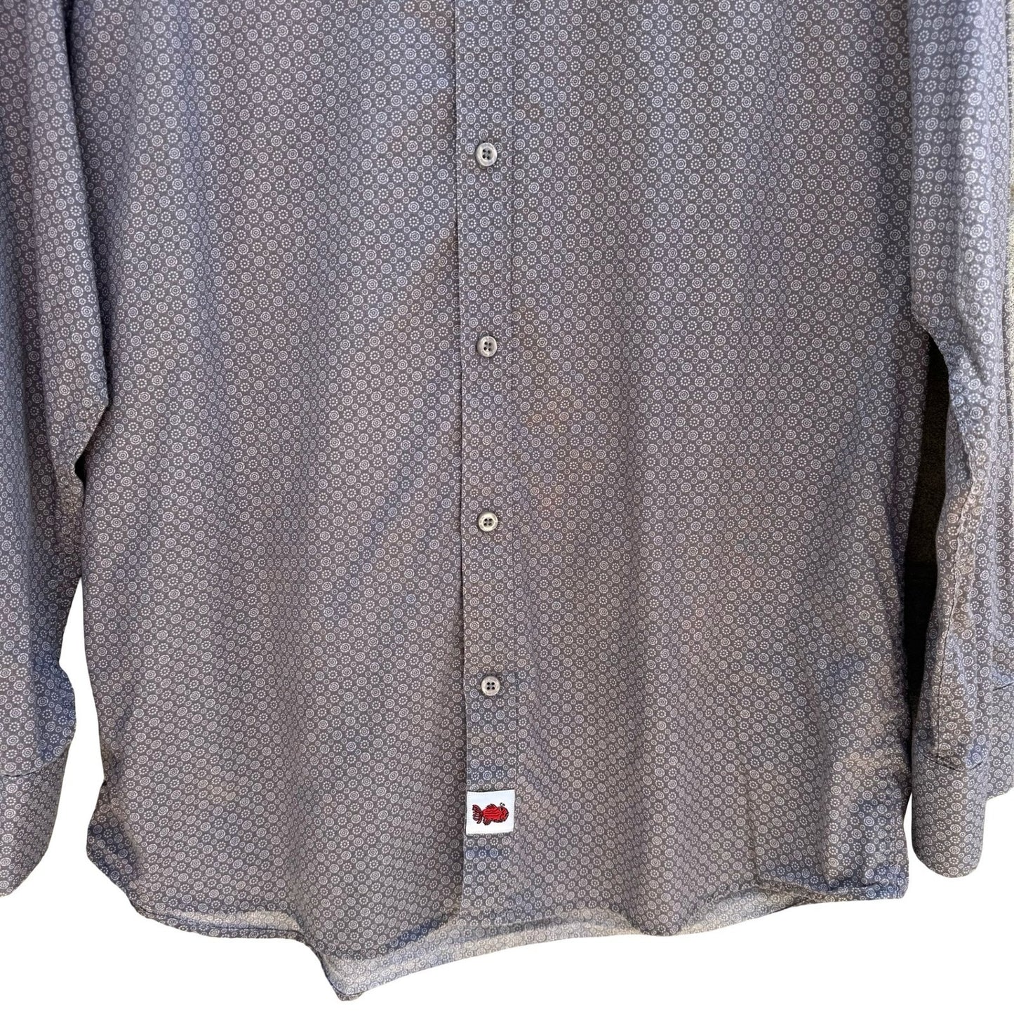 Jerry Garcia Mens L Grey Geometric Medallion Button Down Shirt Grateful Dead