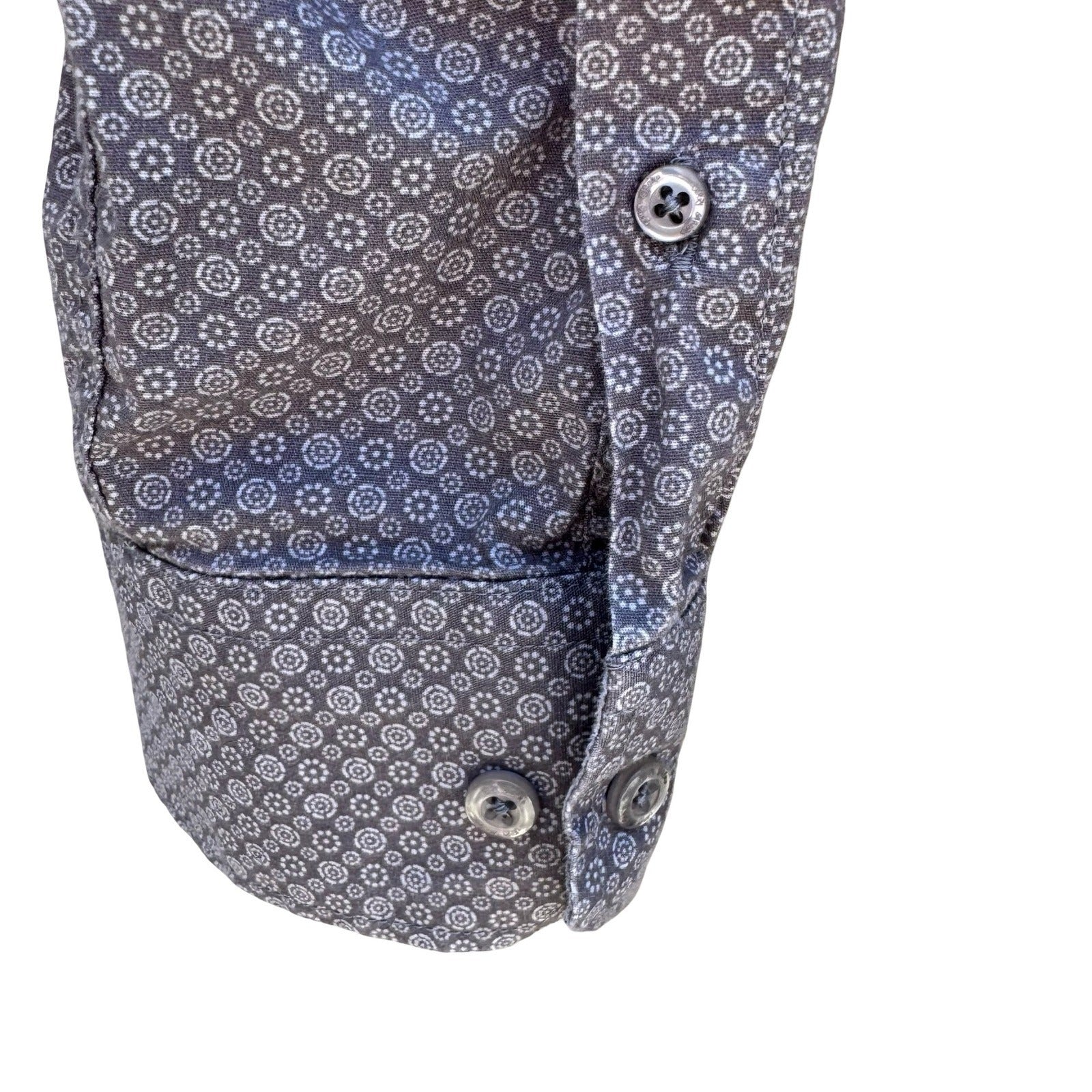 Jerry Garcia Mens L Grey Geometric Medallion Button Down Shirt Grateful Dead