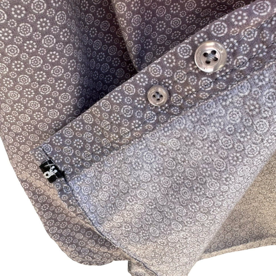 Jerry Garcia Mens L Grey Geometric Medallion Button Down Shirt Grateful Dead