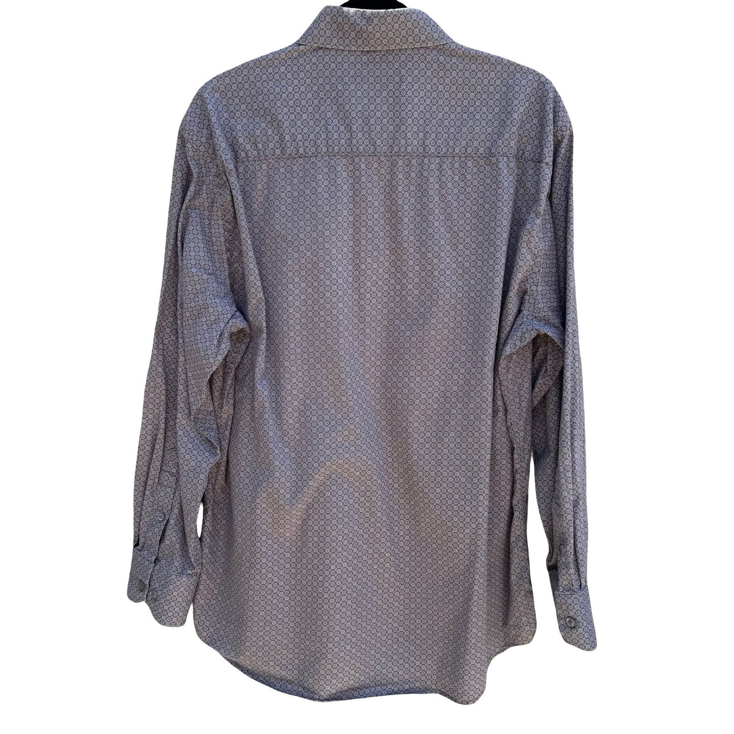 Jerry Garcia Mens L Grey Geometric Medallion Button Down Shirt Grateful Dead