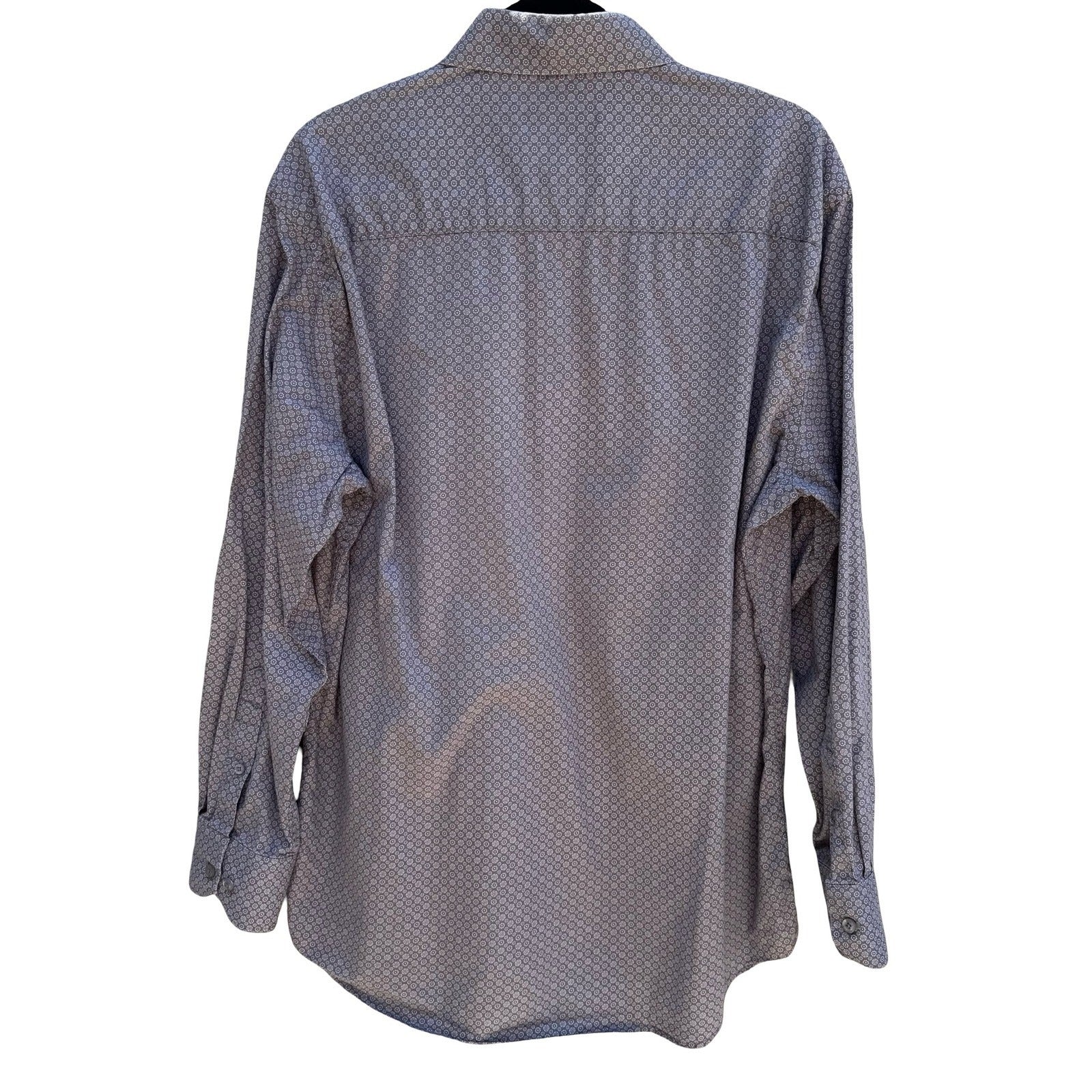 Jerry Garcia Mens L Grey Geometric Medallion Button Down Shirt Grateful Dead