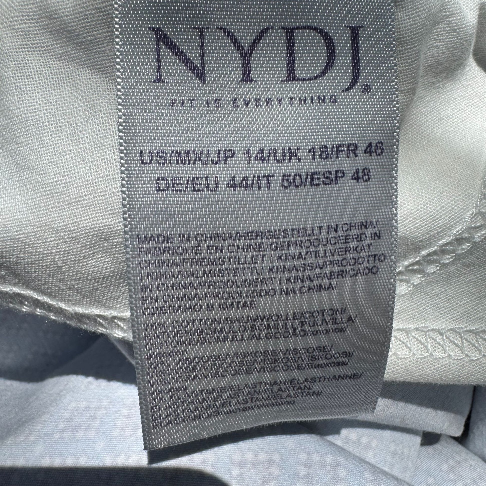 Not Your Daughters Jeans NYDJ Womens Lift Tuck Blue Preppy Geometric Pant New 14