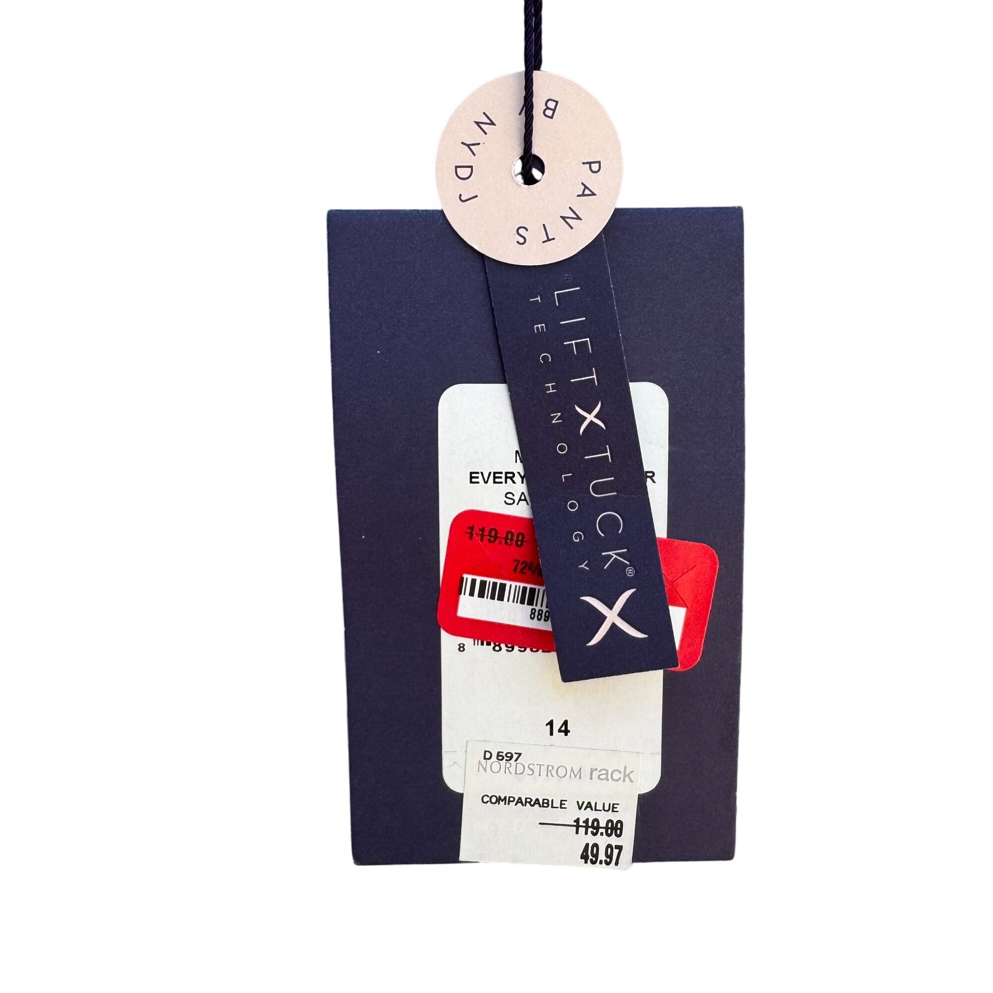 Not Your Daughters Jeans NYDJ Womens Lift Tuck Blue Preppy Geometric Pant New 14