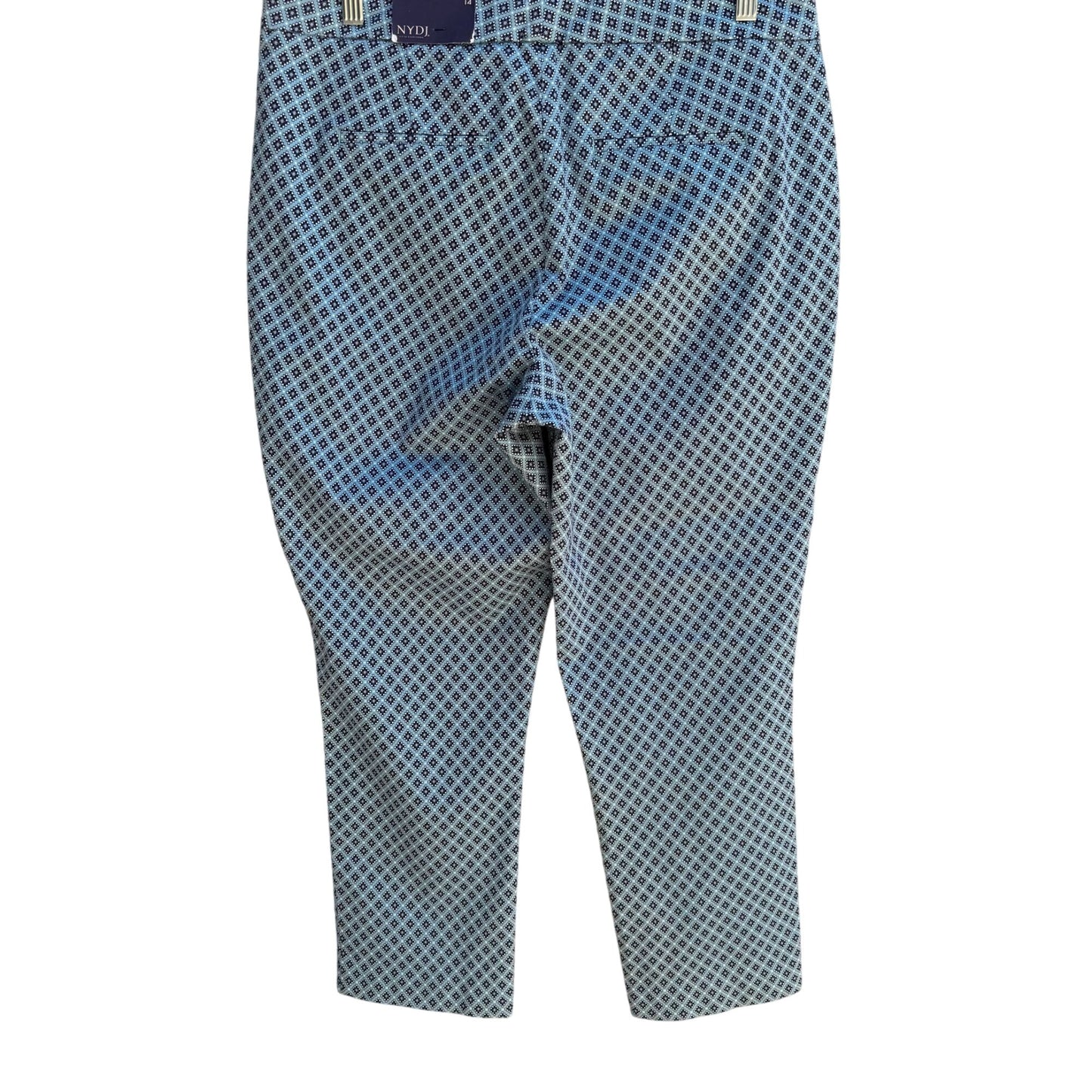 Not Your Daughters Jeans NYDJ Womens Lift Tuck Blue Preppy Geometric Pant New 14