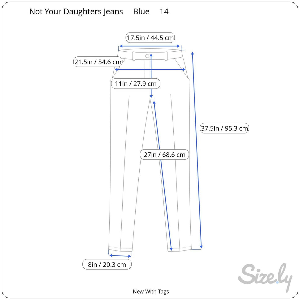 Not Your Daughters Jeans NYDJ Womens Lift Tuck Blue Preppy Geometric Pant New 14