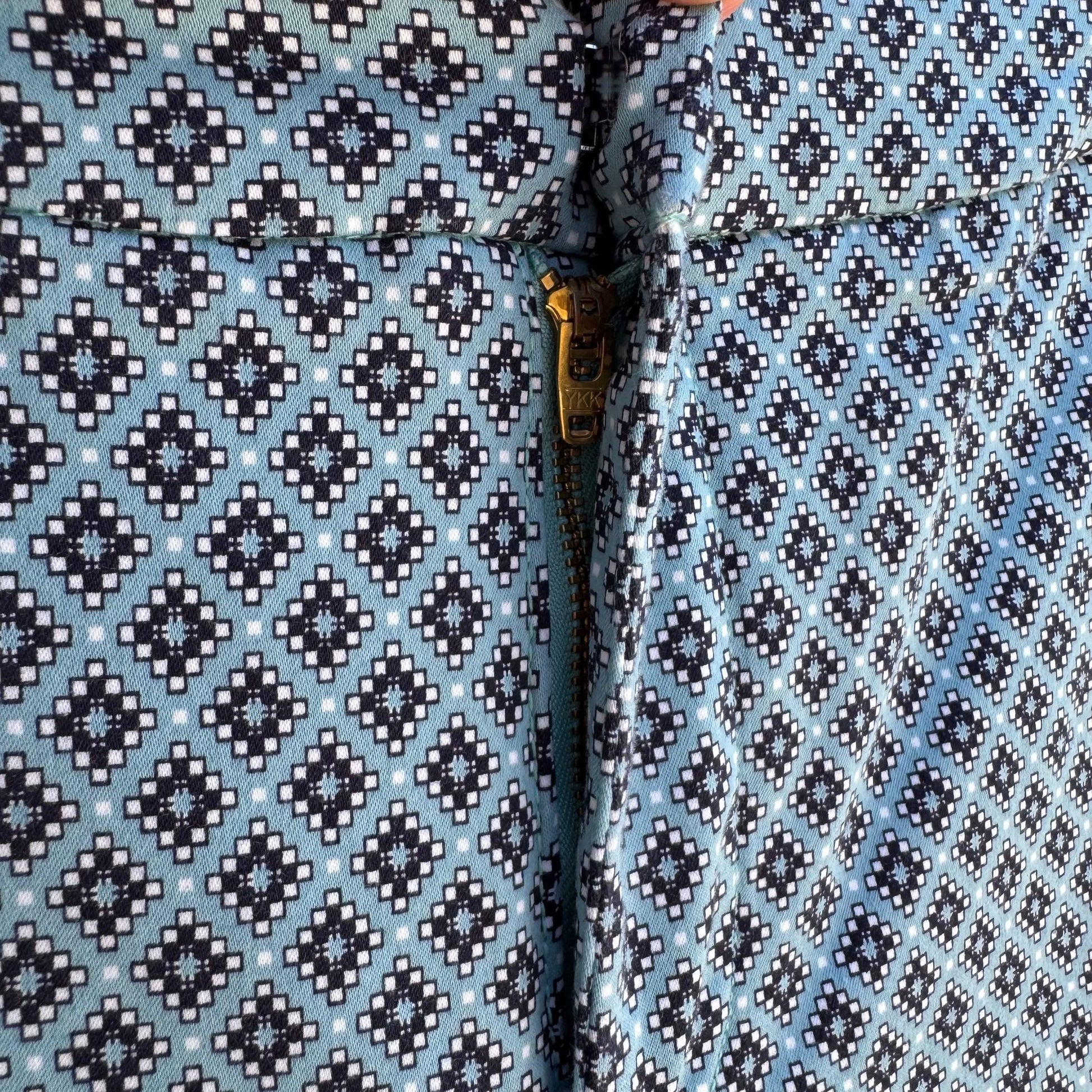 Not Your Daughters Jeans NYDJ Womens Lift Tuck Blue Preppy Geometric Pant New 14