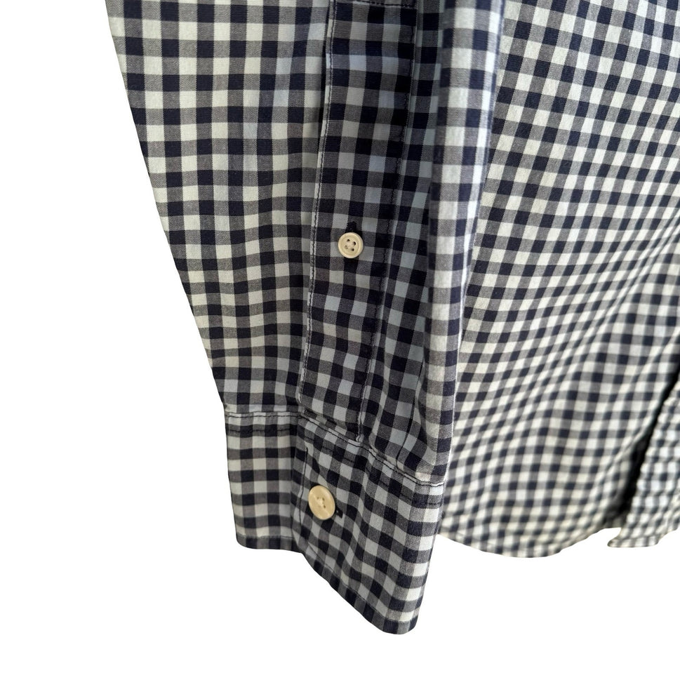 Abercrombie & Fitch Preppy Gingham Shirt Navy Check Academic Nautical Mens M