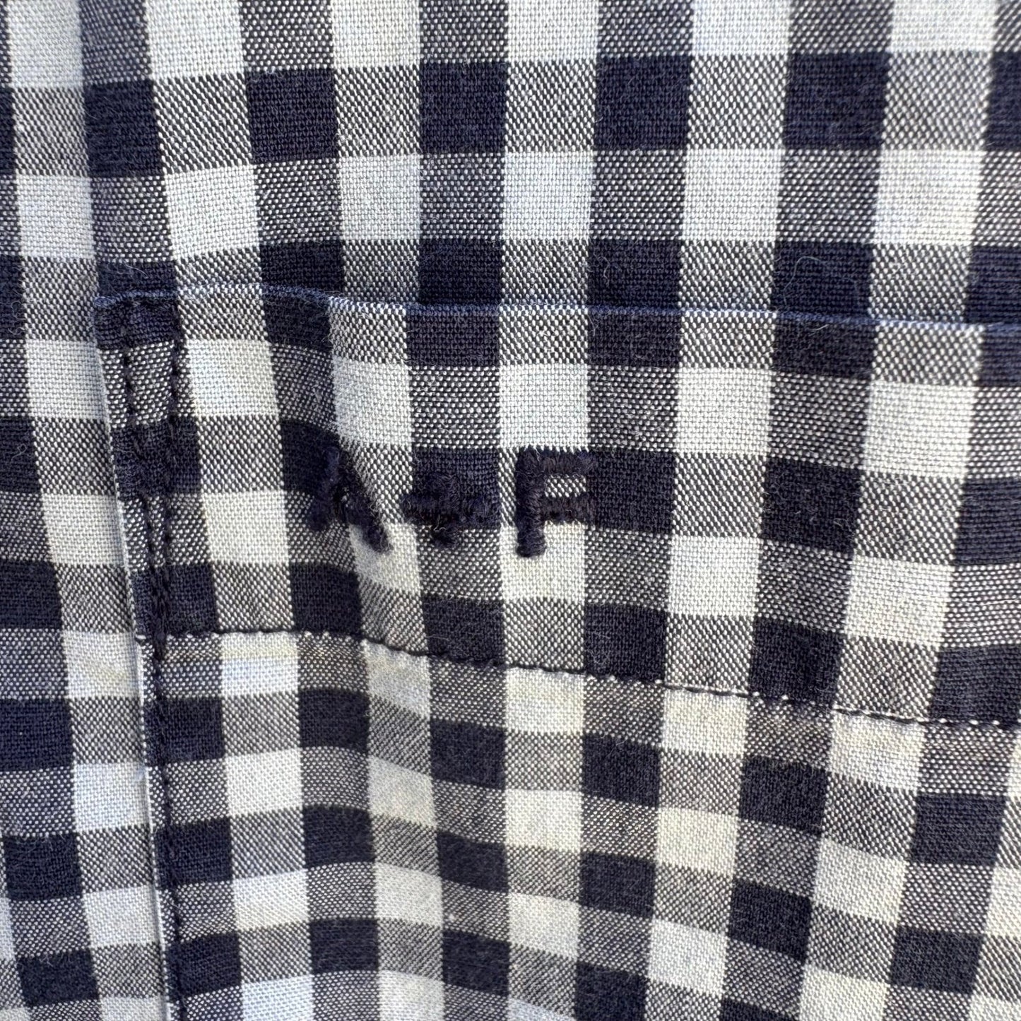 Abercrombie & Fitch Preppy Gingham Shirt Navy Check Academic Nautical Mens M