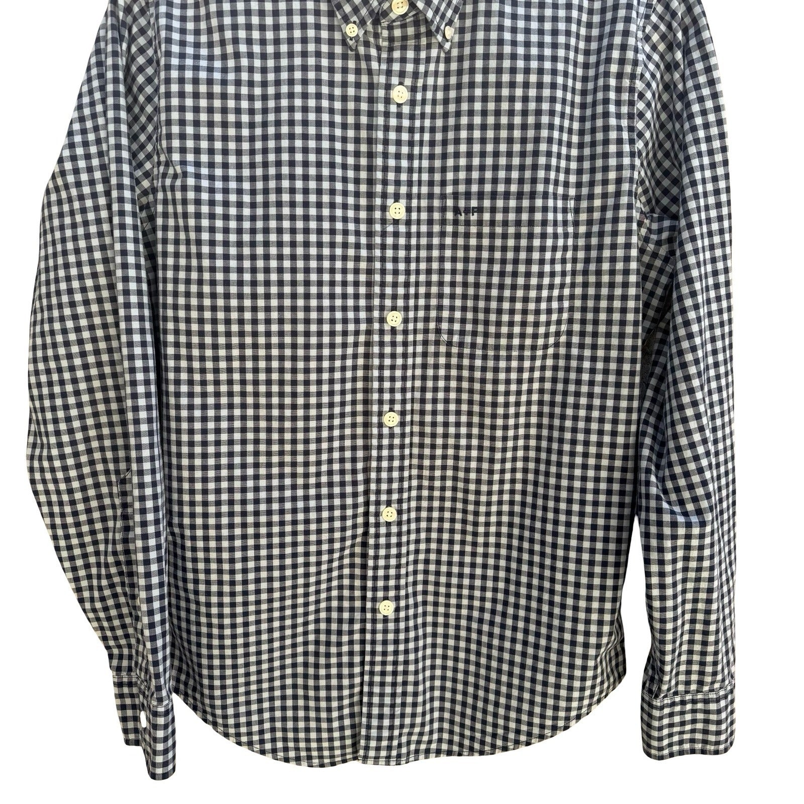 Abercrombie & Fitch Preppy Gingham Shirt Navy Check Academic Nautical Mens M