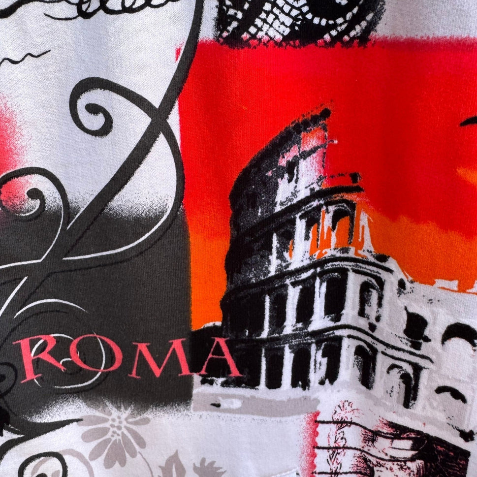Onque Roma Italy Landmark Coastal Maximalist Cotton Zip French Terry Jacket 1X