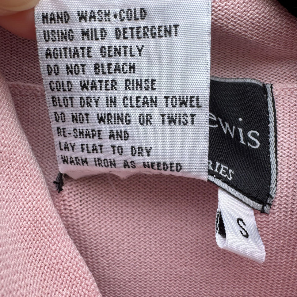 Terry Lewis Womens Vintage Pink Sleeveless Cowl Neck Top S Silk Cotton Blend