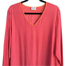 Switch Neiman Marcus Vintage Silk Women&#39;s Color Block Long Sleeve V-Neck Blouse Size L 2 image