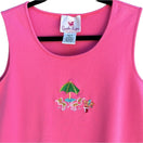 Switch The Quacker Factory Women&#39;s Pink Embroidered Beaded Beach Sleeveless Tank Top M 2 image