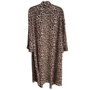 Switch Susan Graver Style Womens Leopard Print Semi Sheer Duster Cardigan Missy Size 2 image