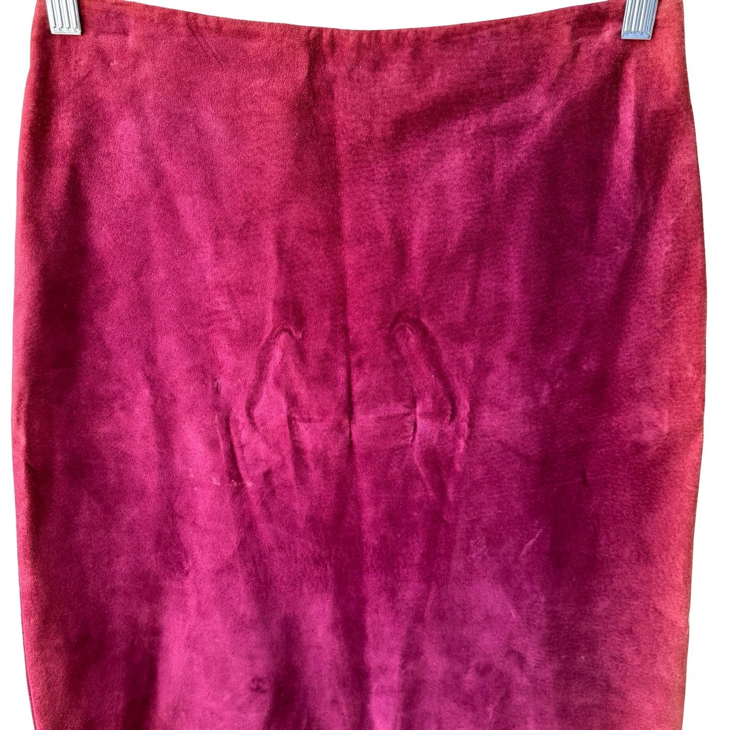 Nicole Miller Y2K Jewel Ombre Suede Leather Raw Edge Avant Garde Pencil Skirt 2