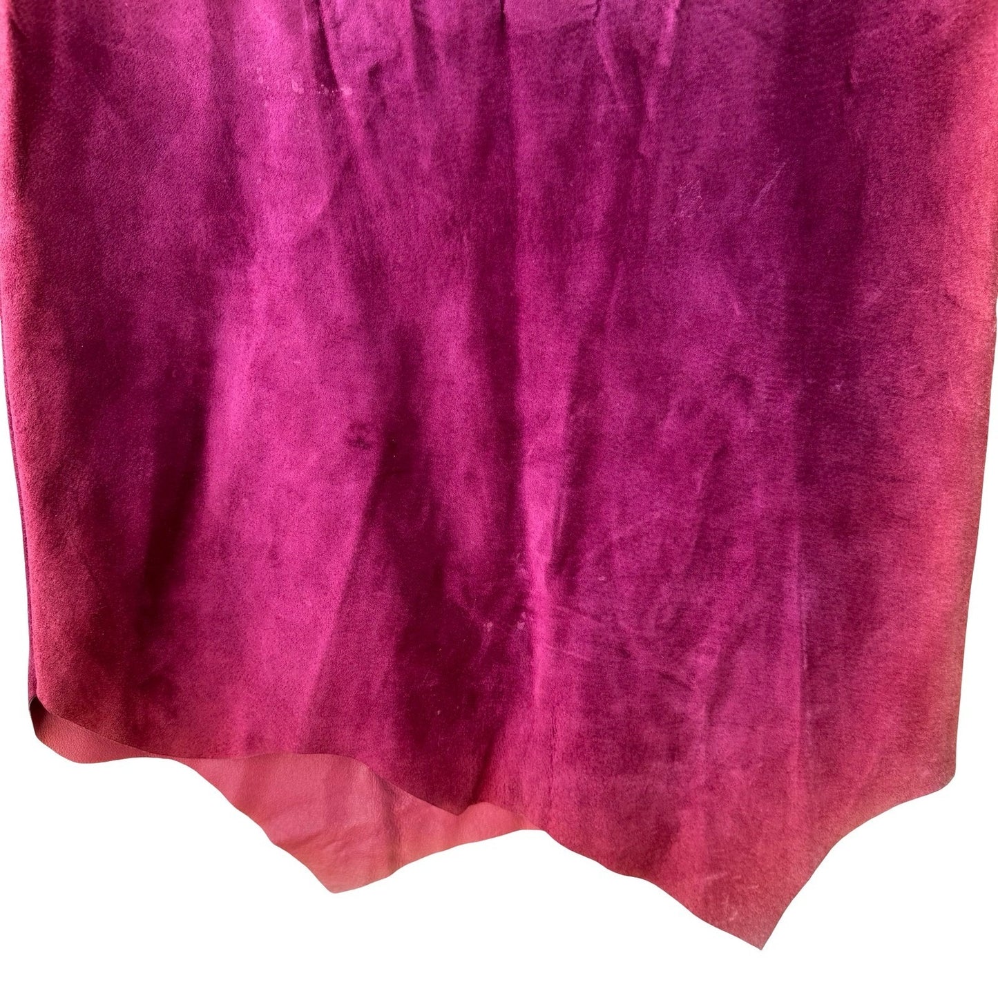 Nicole Miller Y2K Jewel Ombre Suede Leather Raw Edge Avant Garde Pencil Skirt 2