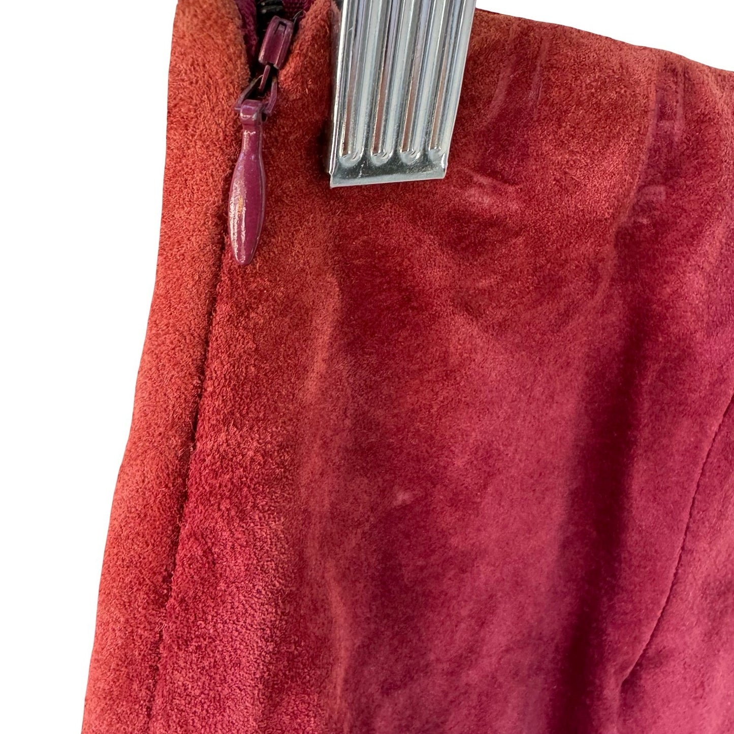 Nicole Miller Y2K Jewel Ombre Suede Leather Raw Edge Avant Garde Pencil Skirt 2