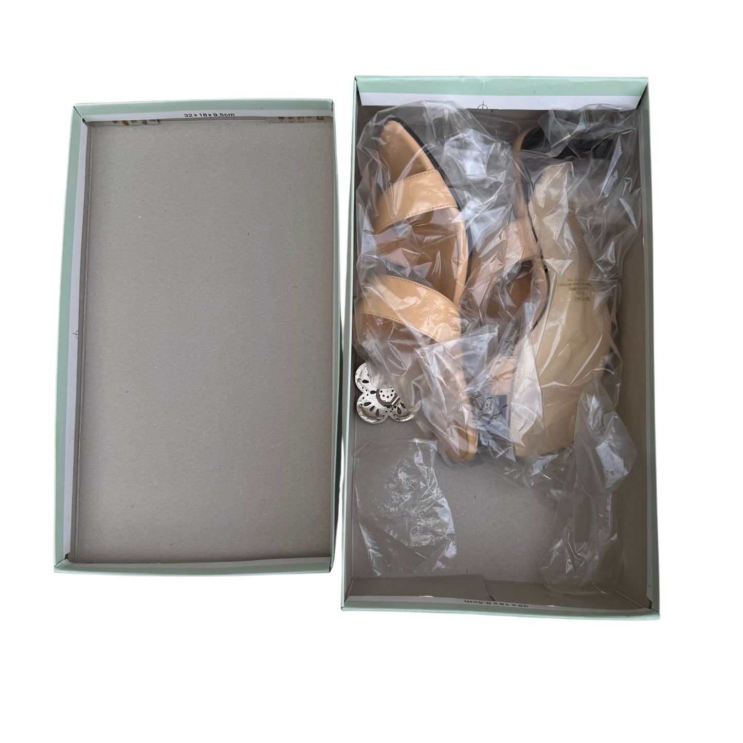 Randolph Duke The Look Leather Heeled Sandals Removable Clips 5.5M New With Box