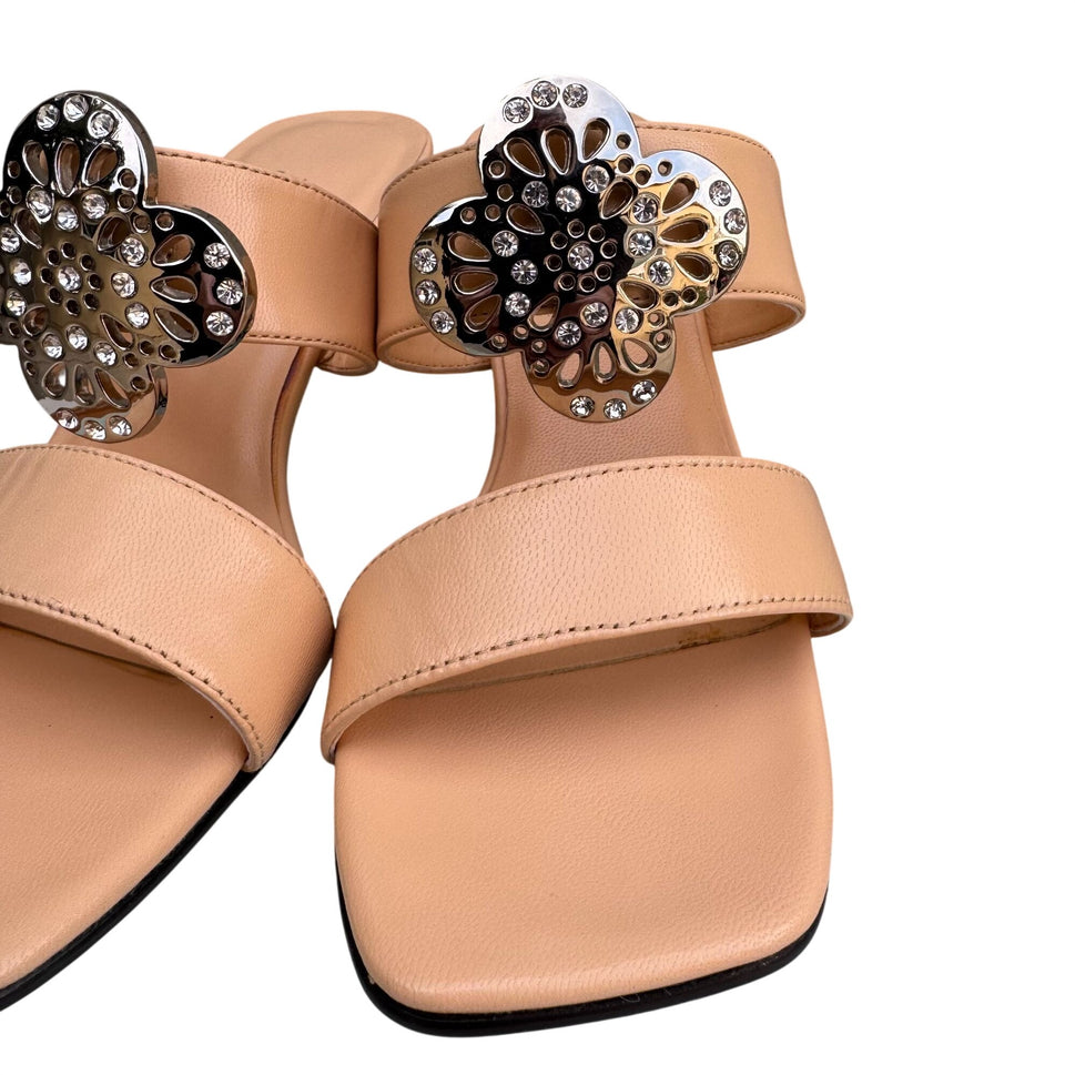 Randolph Duke The Look Leather Heeled Sandals Removable Clips 5.5M New With Box