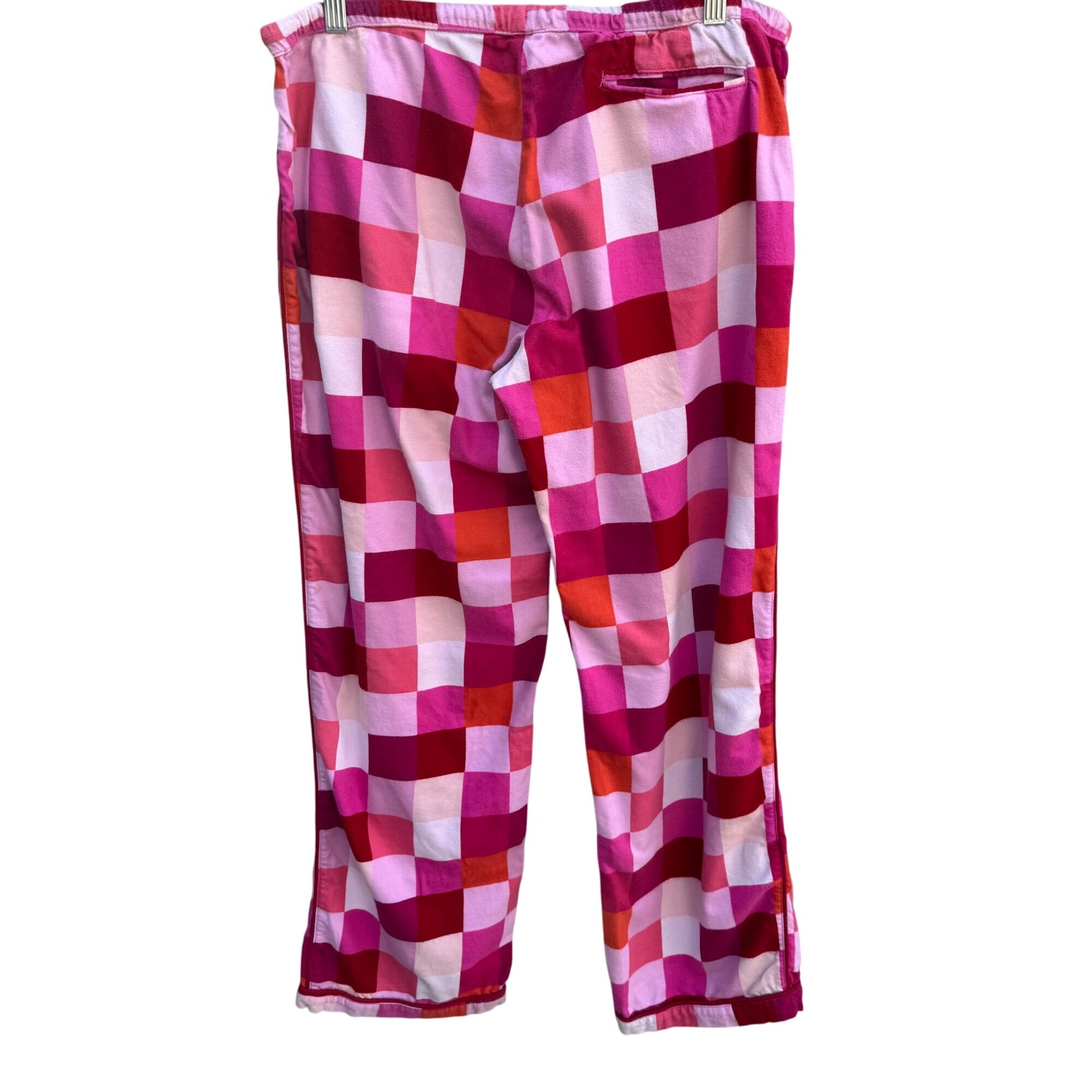 Gap Body Colorblock Pink Plaid Pajama Elastic Drawstring Waist Loungewear Pants L