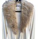 Switch Randolph Duke The Look Removable Faux Fur Trim Cream Wrap Knit Cardigan Sweater S 3 image