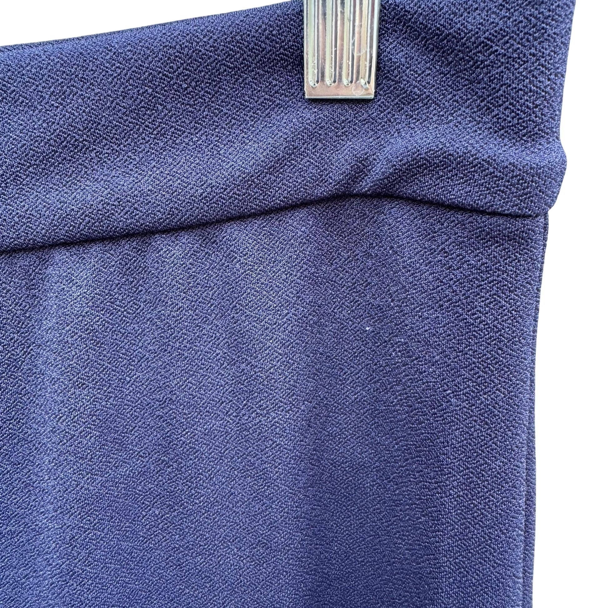 Isaac Mizrahi Womens M Navy Stretch Wide-Leg Jersey Dress Pant Preppy Minimalist