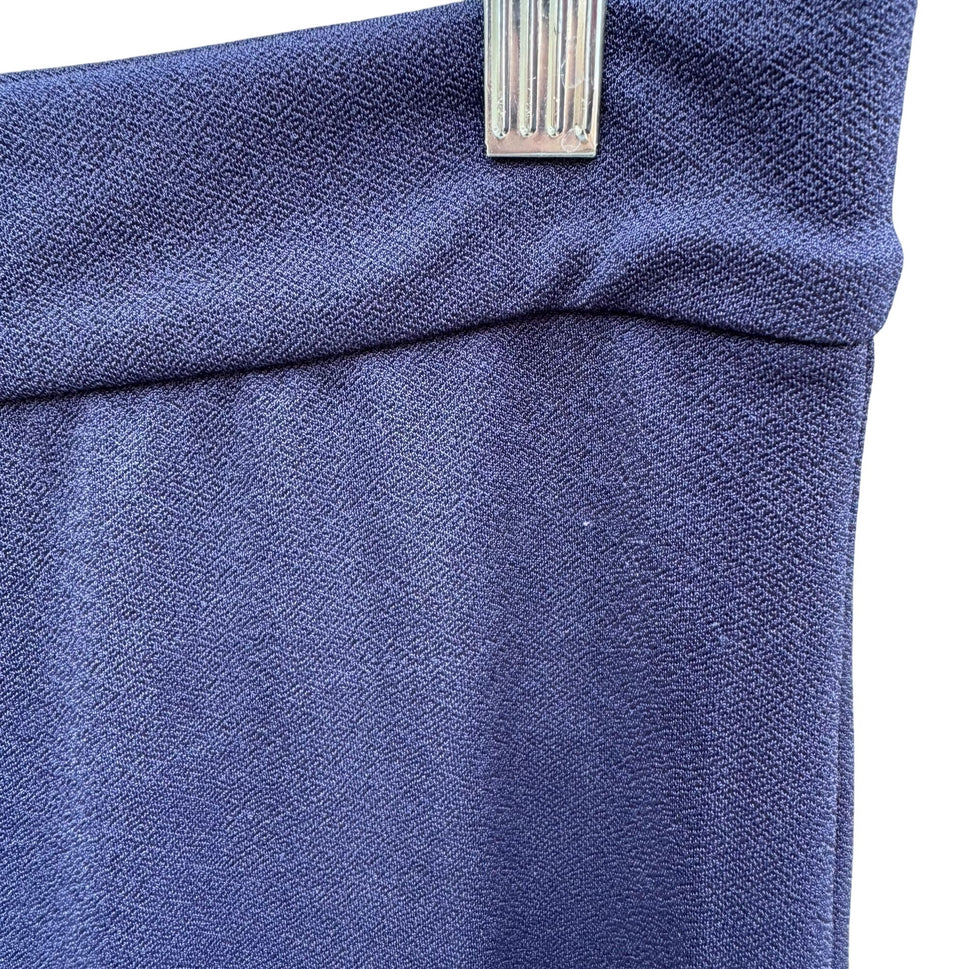 Isaac Mizrahi Womens M Navy Stretch Wide-Leg Jersey Dress Pant Preppy Minimalist