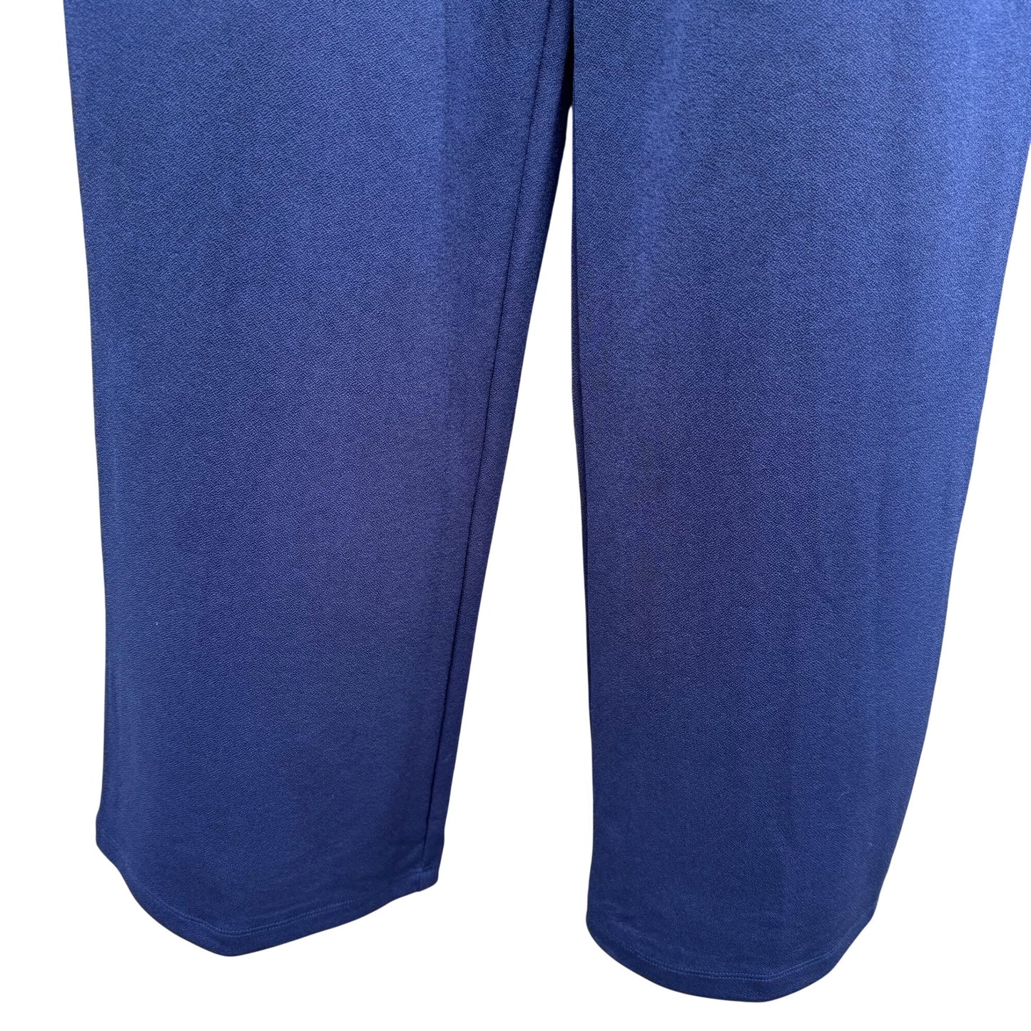 Isaac Mizrahi Womens M Navy Stretch Wide-Leg Jersey Dress Pant Preppy Minimalist