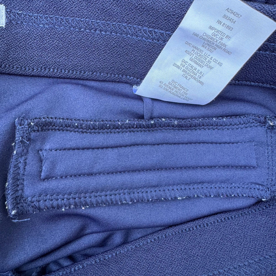 Isaac Mizrahi Womens M Navy Stretch Wide-Leg Jersey Dress Pant Preppy Minimalist