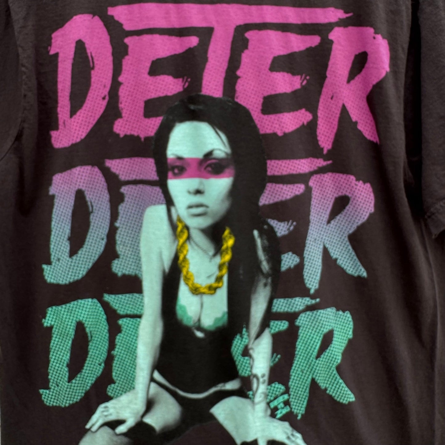 Deter Determined Clothing Womens L Graphic Tee Charcoal Gray Streetwear Shirt
