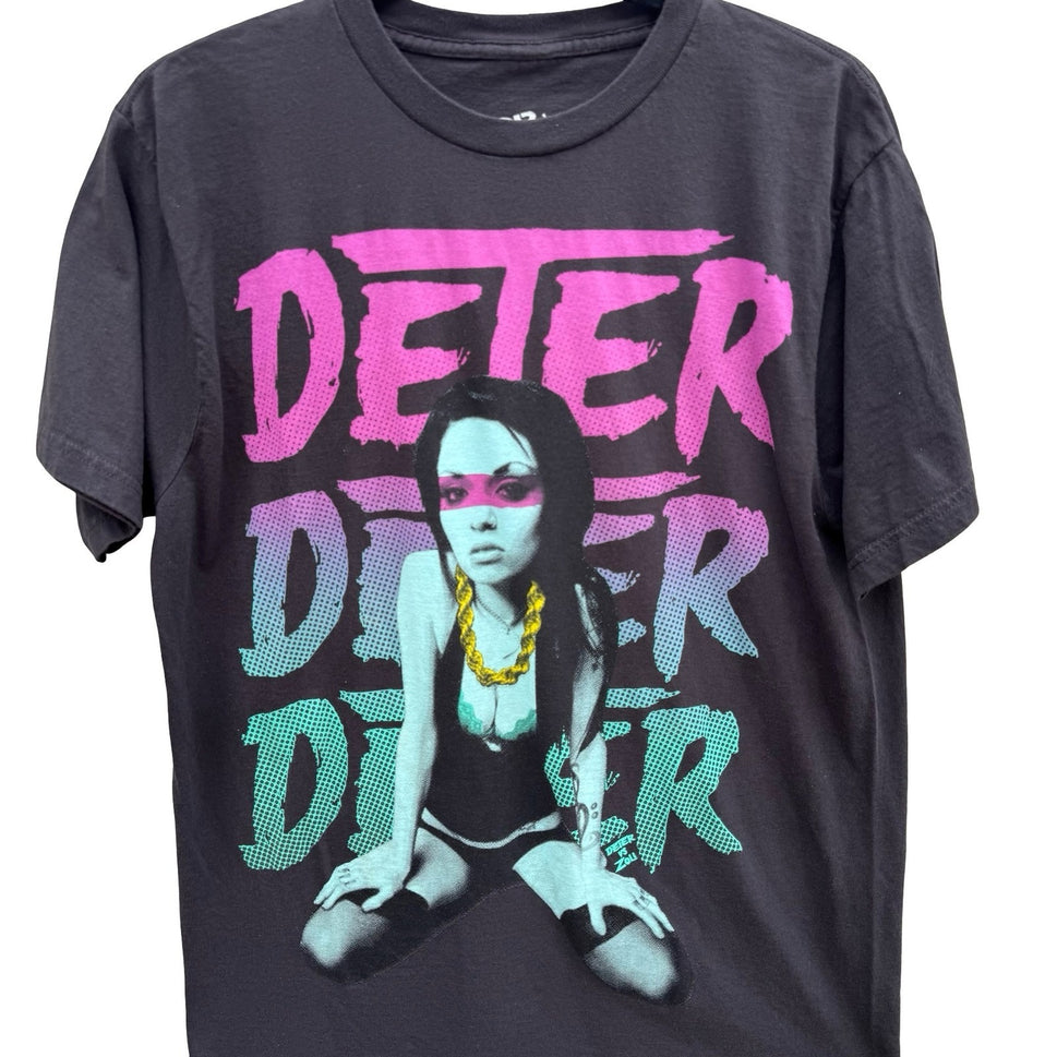 Deter Determined Clothing Womens L Graphic Tee Charcoal Gray Streetwear Shirt