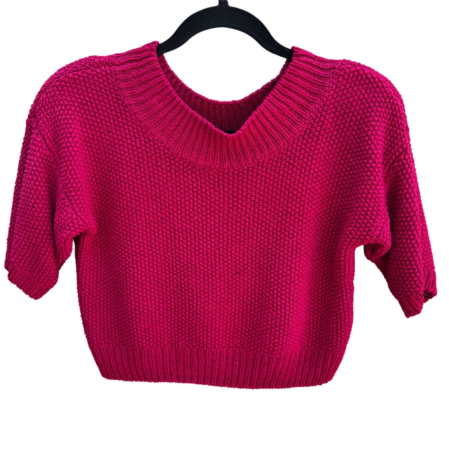 Liz Claiborne Vintage Knit Short-Sleeve Silk Blend Pink Cropped Sweater Top P