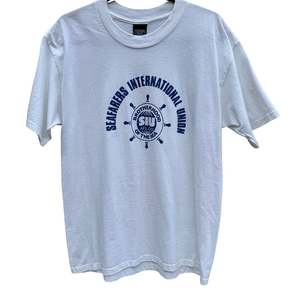 Vintage Seafarers International Union SIU Graphic T-Shirt White Large USA Made