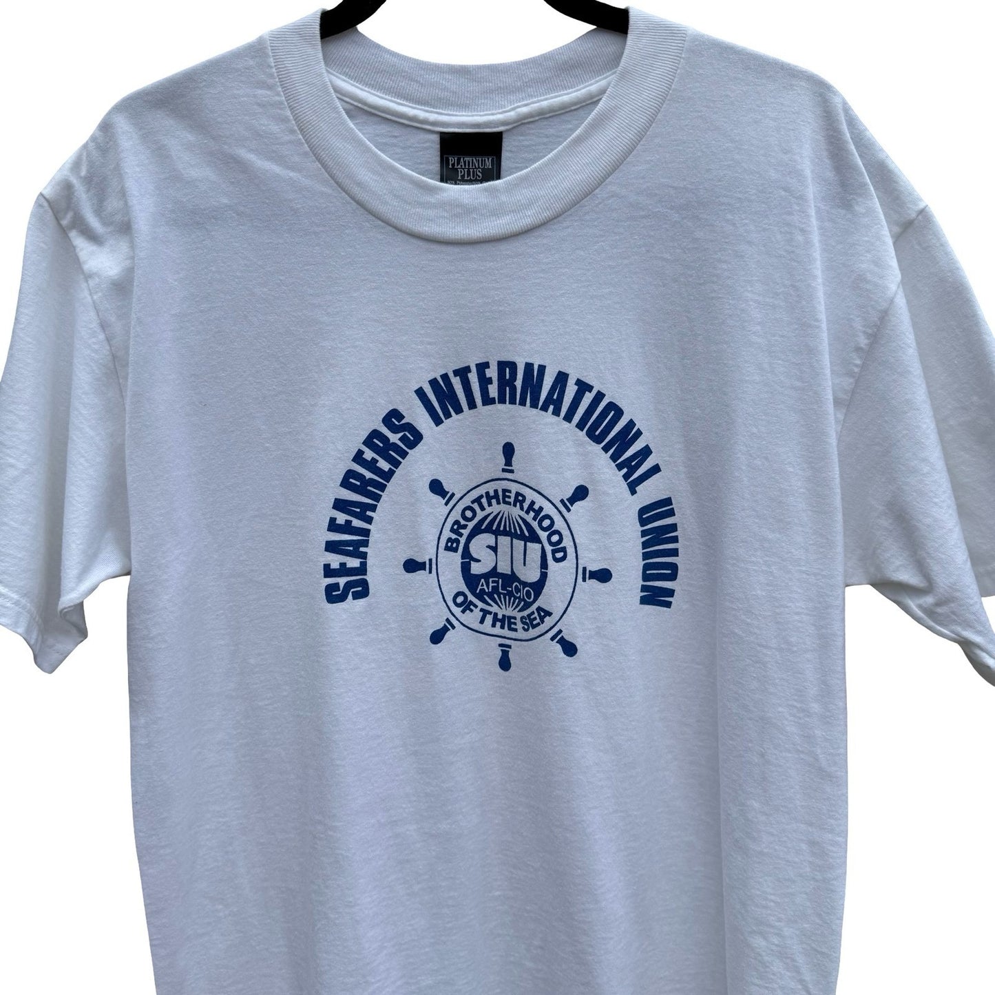 Vintage Seafarers International Union SIU Graphic T-Shirt White Large USA Made
