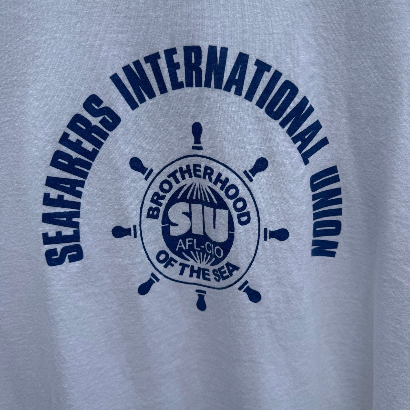 Vintage Seafarers International Union SIU Graphic T-Shirt White Large USA Made