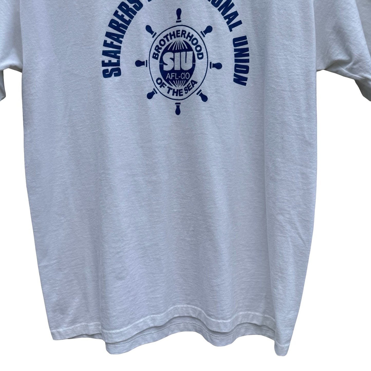 Vintage Seafarers International Union SIU Graphic T-Shirt White Large USA Made