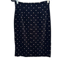 Switch Cathy Hardwick Vintage Women&#39;s Black White Velvet Polka Dot Pencil Skirt - Small 3 image