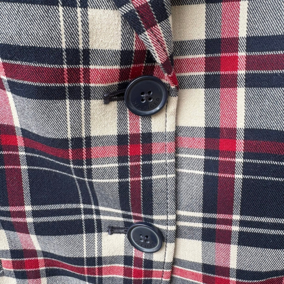 Tommy Hilfiger Plaid Elbow Patch Preppy Collegiate Schoolgirl Blazer Womens 14