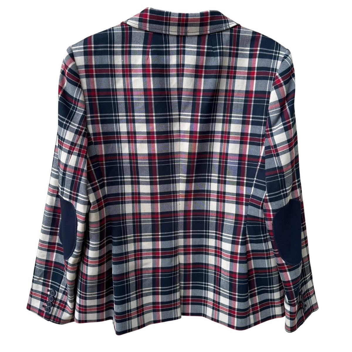 Tommy Hilfiger Plaid Elbow Patch Preppy Collegiate Schoolgirl Blazer Womens 14