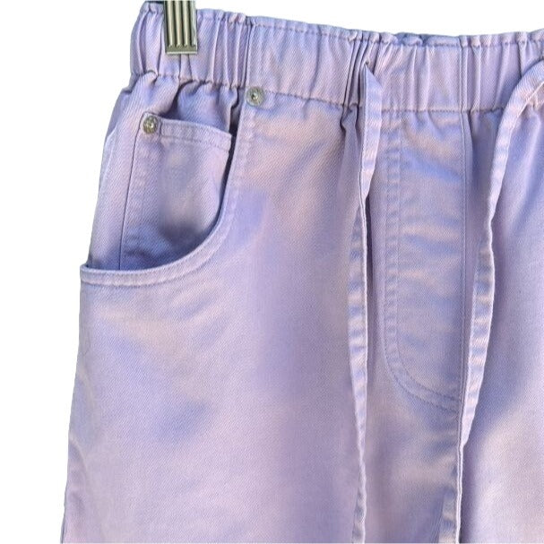 Denim & Co Vintage 80s Retro Purple Drawstring High Waist Women's Mom Shorts S