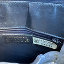 Switch Bullocks Vintage Italian Leather Clutch Navy White Piping Art Deco Snap Closure 2 image