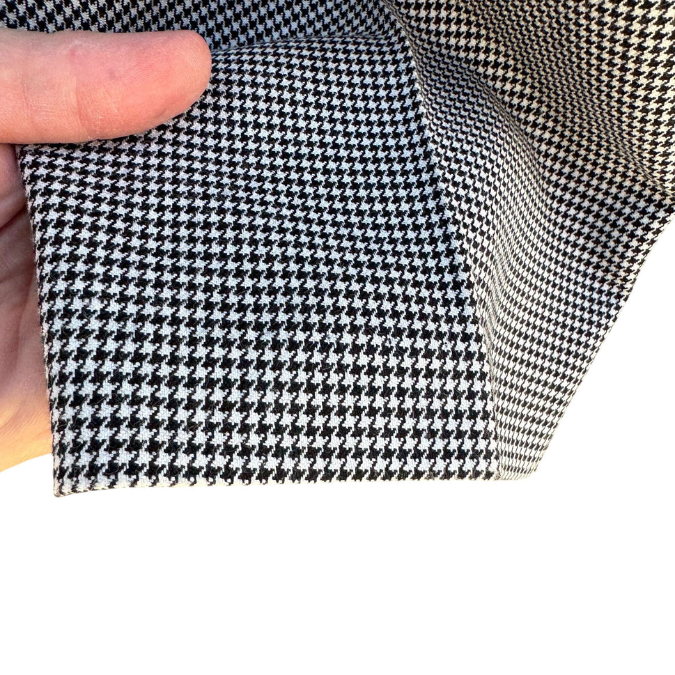 Tofy Vintage Womens High-Waisted Black White Houndstooth Pleated Trouser Pant 16