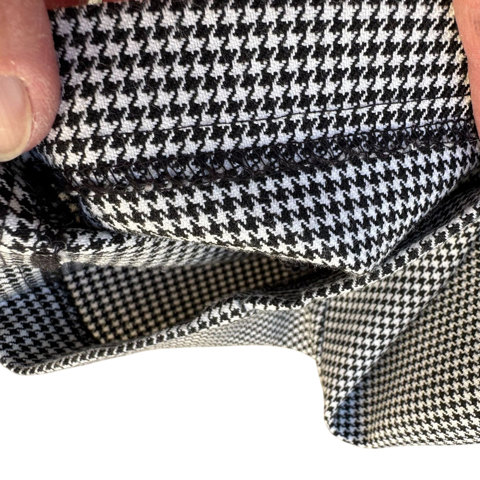 Tofy Vintage Womens High-Waisted Black White Houndstooth Pleated Trouser Pant 16