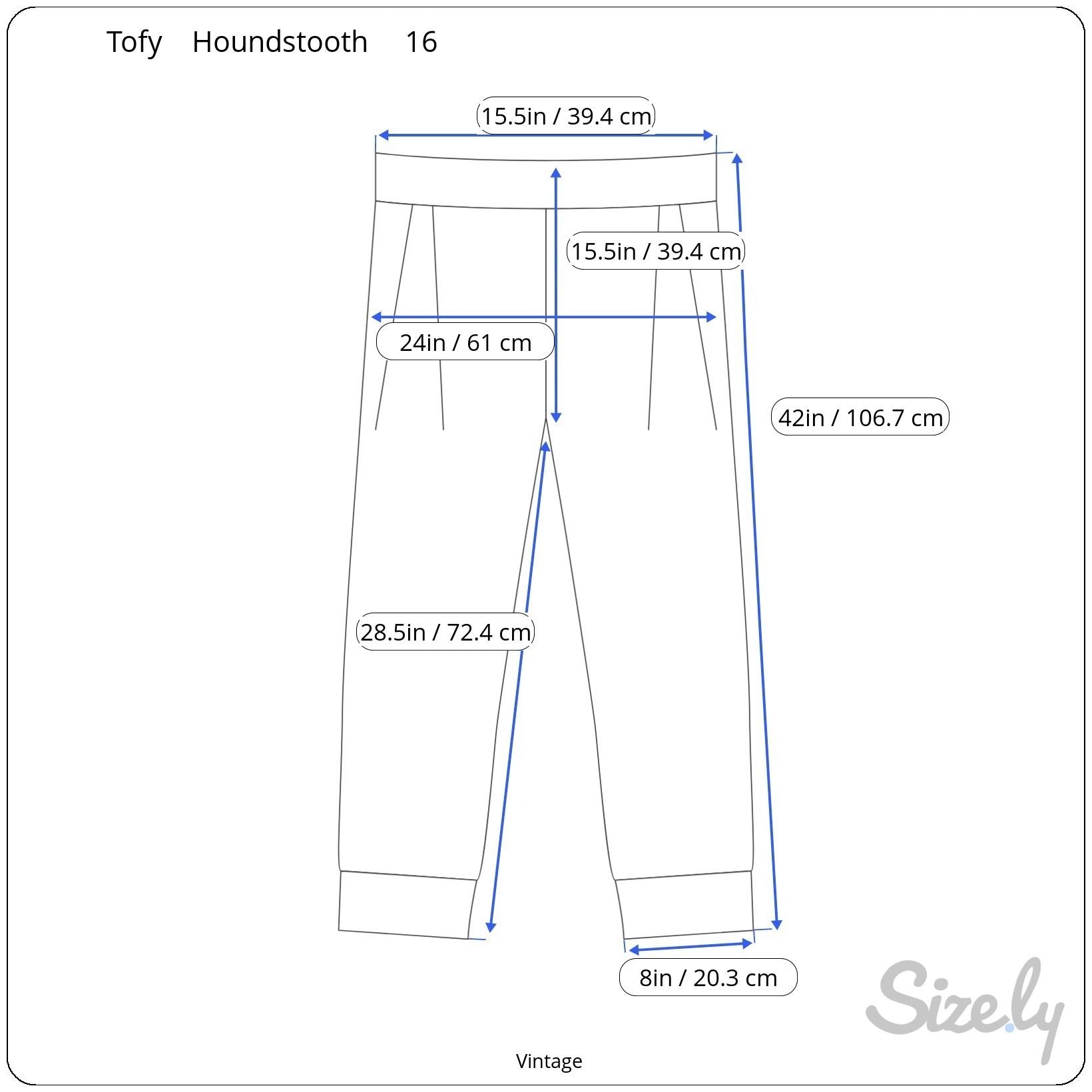 Tofy Vintage Womens High-Waisted Black White Houndstooth Pleated Trouser Pant 16